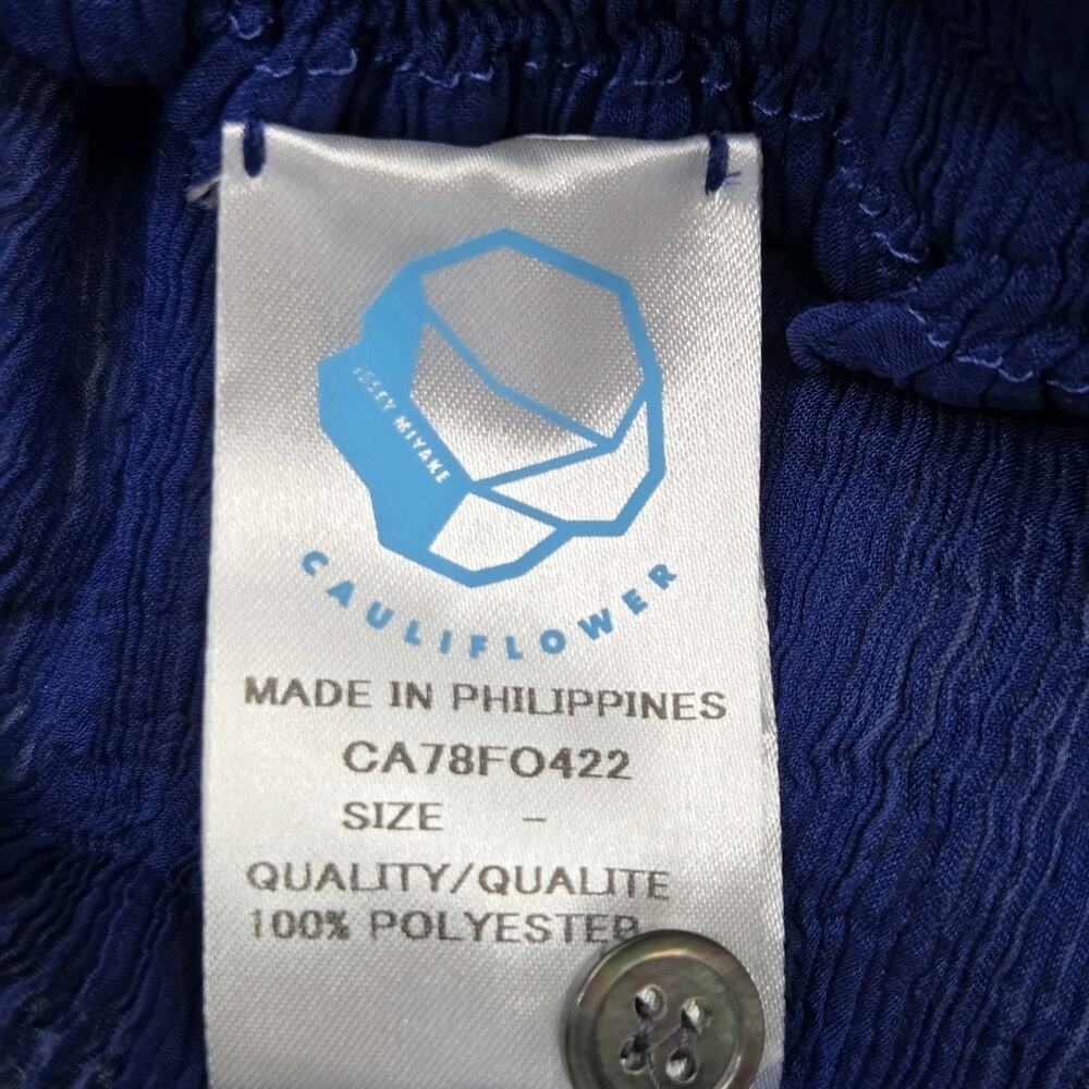 Issey Miyake Cauliflower Pleated Sheer Blue Batwing Button Cardigan OS Japan - Picture 3 of 9